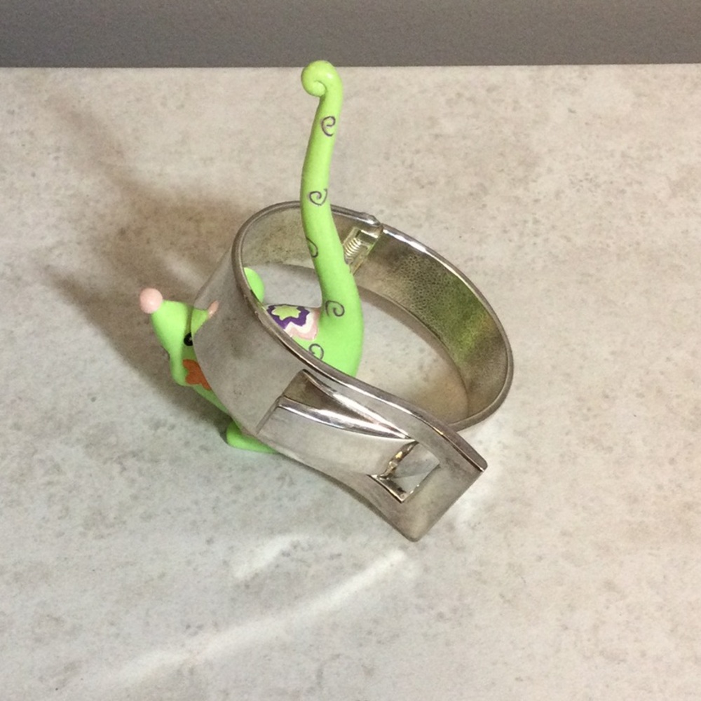 Silver Plated buckle hinge cuff bracelet